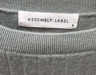 Assembly Label grey blue wool half sleeve top size 8 Assembly Label preloved second hand clothes 8