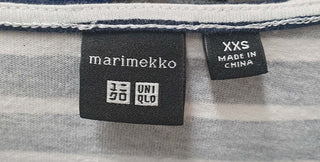 Marimekko + Uniqlo blue and white striped top size XXS (large fit, fits 6 - 8) Uniqlo preloved second hand clothes 8