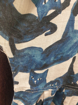 Gorman blue cat print dress size 6 (fits 6-8)