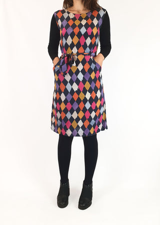 Gorman + Rhys Lee 100% silk diamond print dress size 8 Gorman preloved second hand clothes 4