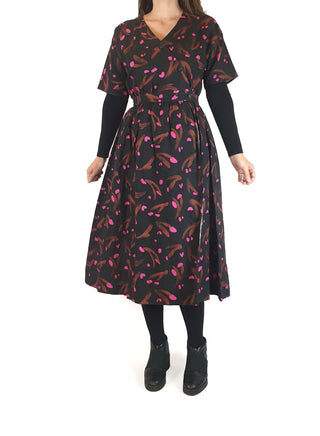 Gorman + Jamilla Okubo black and pink print dress size 8 Gorman preloved second hand clothes 1