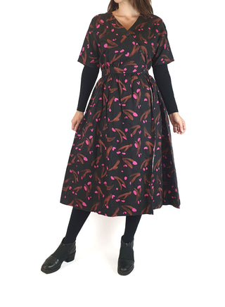 Gorman + Jamilla Okubo black and pink print dress size 8 Gorman preloved second hand clothes 4