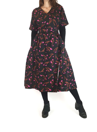 Gorman + Jamilla Okubo black and pink print dress size 8 Gorman preloved second hand clothes 5