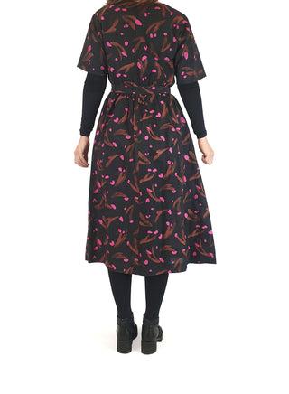 Gorman + Jamilla Okubo black and pink print dress size 8 Gorman preloved second hand clothes 8