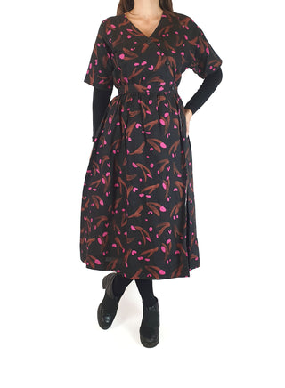 Gorman + Jamilla Okubo black and pink print dress size 8 Gorman preloved second hand clothes 2