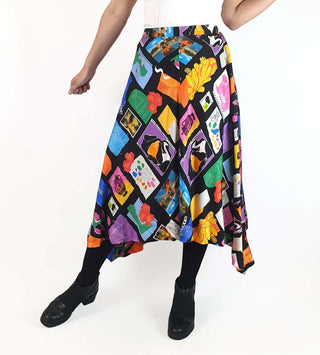 Gorman travel themed print skirt size 8 (Winter '23 season) Gorman preloved second hand clothes 3