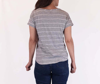 Skin & Threads grey and white striped top size 1 Skin & Threads preloved second hand clothes 7