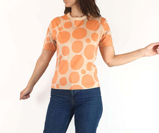 Marimekko + Uniqlo orange print top size XXS (large fit, fits 6 - 8) Uniqlo preloved second hand clothes 3