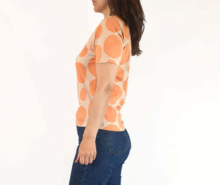 Marimekko + Uniqlo orange print top size XXS (large fit, fits 6 - 8) Uniqlo preloved second hand clothes 4