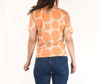 Marimekko + Uniqlo orange print top size XXS (large fit, fits 6 - 8) Uniqlo preloved second hand clothes 6