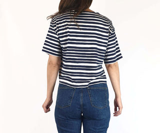 Marimekko + Uniqlo blue and white striped top size XXS (large fit, fits 6 - 8) Uniqlo preloved second hand clothes 7