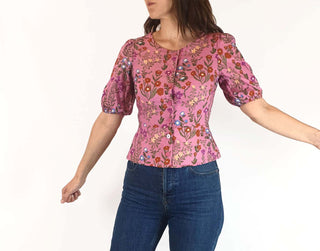 Princess Highway pink floral print top size 6 (fits 6 - 8) Princess Highway preloved second hand clothes 1