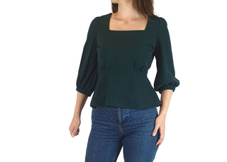 Leonard St green 3/4 sleeve top size 8 Leonard St preloved second hand clothes 2