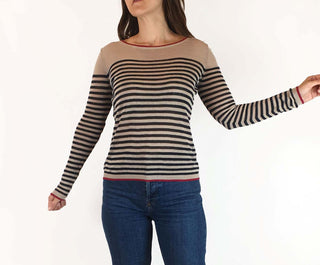 Ines De La Fressange + Uniqlo striped linen top size S Uniqlo preloved second hand clothes 1