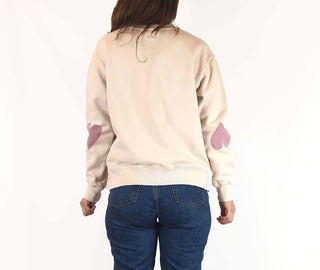 Elm beige jumper with cute heart print size 6 (large fit) Elm preloved second hand clothes 8