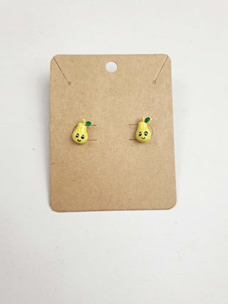 Pear stud earrings Unknown preloved second hand clothes 1