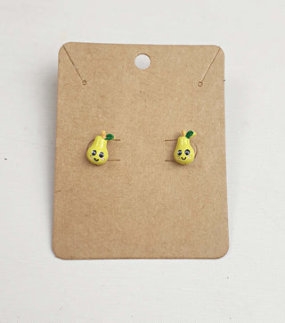 Pear stud earrings Unknown preloved second hand clothes 2