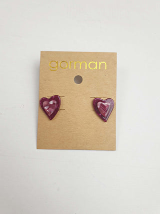 Gorman purple heart stud earrings Gorman preloved second hand clothes 1