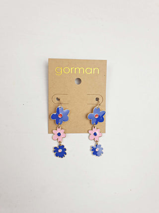 Gorman blue and pink flower drop earrings Gorman preloved second hand clothes 2