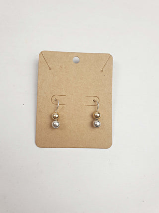 Silver and gold E26 drop earrings Unknown preloved second hand clothes 1