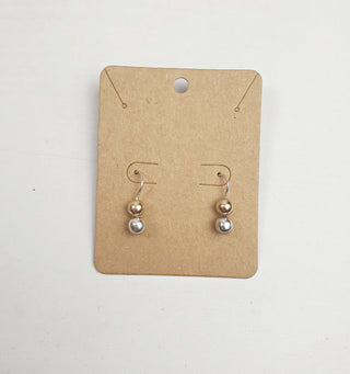 Silver and gold E26 drop earrings Unknown preloved second hand clothes 2