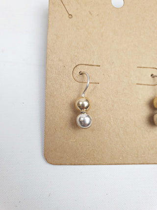 Silver and gold E26 drop earrings Unknown preloved second hand clothes 3