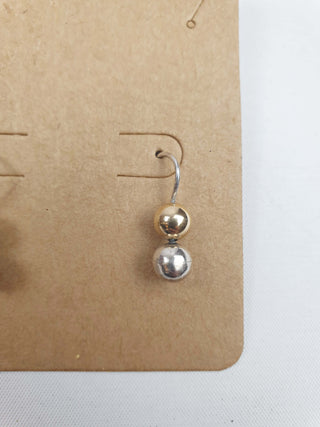 Silver and gold E26 drop earrings Unknown preloved second hand clothes 4