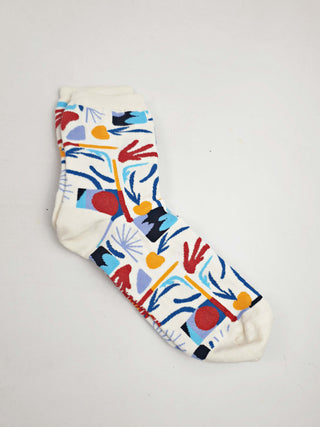 Gorman white print socks one size Gorman preloved second hand clothes 1