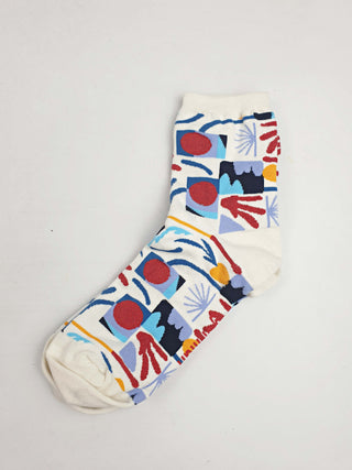 Gorman white print socks one size Gorman preloved second hand clothes 4