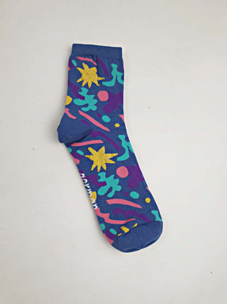 Gorman blue - based print socks one size Gorman preloved second hand clothes 4