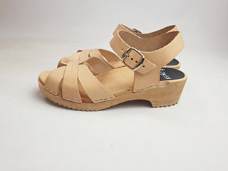 Funkis natural leather low heel clogs size 37 (as new in box)