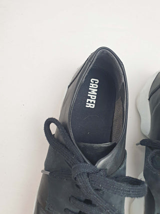 Camper black leather lace up shoes with white sole size 40 Camper preloved second hand clothes 4