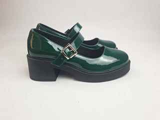 Asos patent green chunky heel Mary jane style shoes size 40 Asos preloved second hand clothes 6