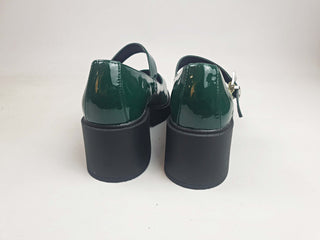 Asos patent green chunky heel Mary jane style shoes size 40 Asos preloved second hand clothes 7