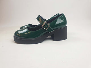 Asos patent green chunky heel Mary jane style shoes size 40 Asos preloved second hand clothes 2