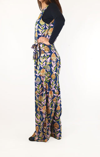 Leonard St protea print wide leg sleeveless jumpsuit size 10 Leonard St preloved second hand clothes 6