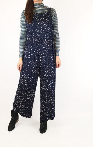 Oliver Bonas blue spotty jumpsuit size UK12 / AU 10 Oliver Bonas preloved second hand clothes 2