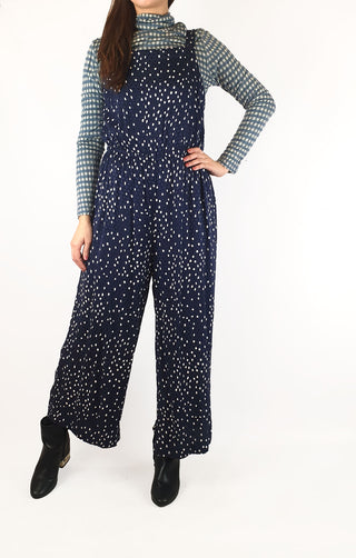 Oliver Bonas blue spotty jumpsuit size UK12 / AU 10 Oliver Bonas preloved second hand clothes 4