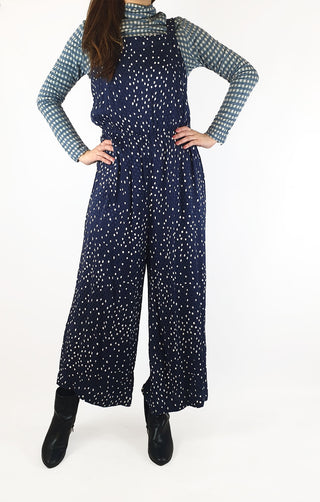 Oliver Bonas blue spotty jumpsuit size UK12 / AU 10 Oliver Bonas preloved second hand clothes 3