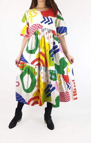 Vow Studio colourful tiered dress size 10 (RRP $249) Vow Studio preloved second hand clothes 1