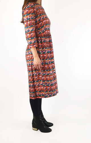 Obus colourful long sleeve dress size 2, best fits 10 Obus preloved second hand clothes 4