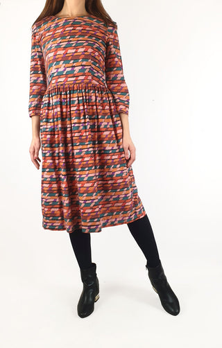 Obus colourful long sleeve dress size 2, best fits 10 Obus preloved second hand clothes 3