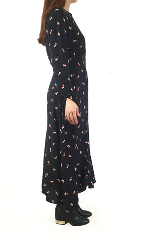 Country Road black flower print long sleeve maxi dress size 10 Country Road preloved second hand clothes 6