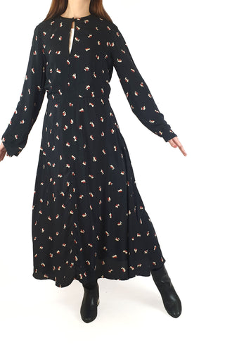 Country Road black flower print long sleeve maxi dress size 10 Country Road preloved second hand clothes 2