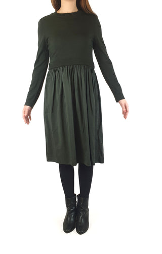 Cos green wool mix long sleeve dress size S Cos preloved second hand clothes 4