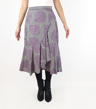 Gorman purple and white striped skirt size 10 Gorman preloved second hand clothes 2