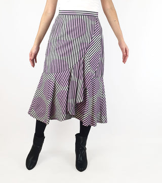 Gorman purple and white striped skirt size 10 Gorman preloved second hand clothes 3