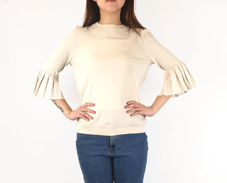 Cos cream half sleeve tight knit top size S Cos preloved second hand clothes 3