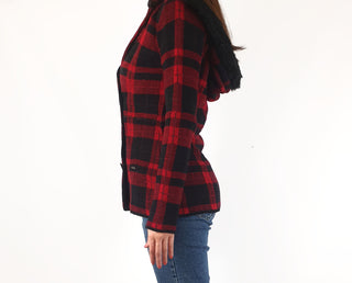 NafNaf red and black plaid coat NafNaf preloved second hand clothes 6