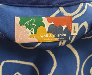 Wolf & Mishka blue print oversize top size S Wolf & Mishka preloved second hand clothes 7